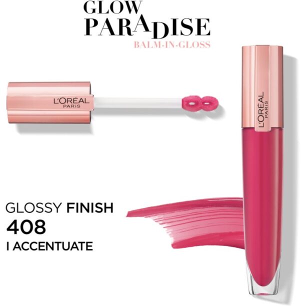 Cumpăra L’Oréal Paris Glow Paradise Balm in Gloss lip gloss cu acid hialuronic culoare 408 I Accentuate 7 ml