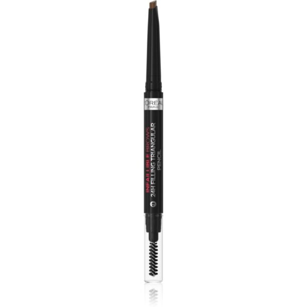 L’Oréal Paris Infaillible 24h Filling Triangular Pencil creion sprâncene precise rezistent la apa culoare 05 Light Brunette 1 ml preţ