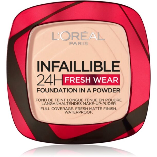 L’Oréal Paris Infaillible Fresh Wear 24h pudra machiaj culoare 180 Rose Sand 9 g preţ