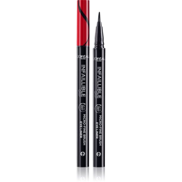 L’Oréal Paris Infaillible Grip 36h Micro-Fine liner eyeliner în fix culoare 01 Obsidian black 0