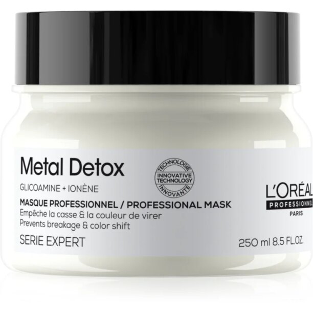 L’Oréal Professionnel Serie Expert Metal Detox mască hrănitoare profundă pentru par vopsit si deteriorat 250 ml preţ