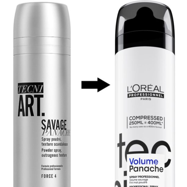 Cumpăra L’Oréal Professionnel Tecni.Art Savage Panache pudră sub formă de spray pentru fixare și formă 250 ml