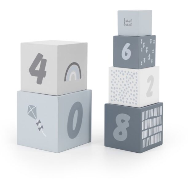 Cumpăra Label Label Stacking Blocks Numbers cuburi din lemn Blue 1 buc