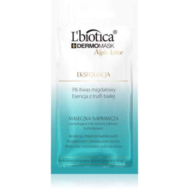 L’biotica DermoMask Night Active masca pentru exfoliere pentru definirea pielii 12 ml