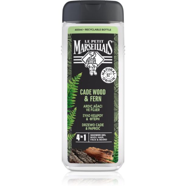 Le Petit Marseillais Cade Wood & Fern gel de duș 4 in 1 pentru bărbați 400 ml preţ