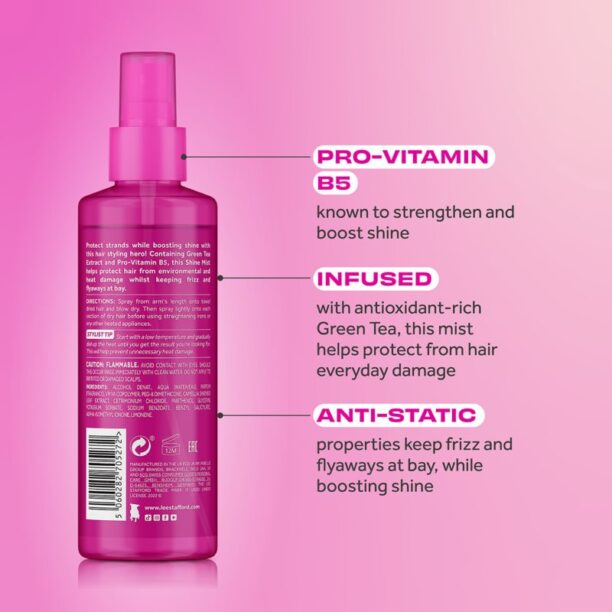 Original Lee Stafford Styling Heat Protection Shine Mist spray pentru protecția termică a părului 200 ml