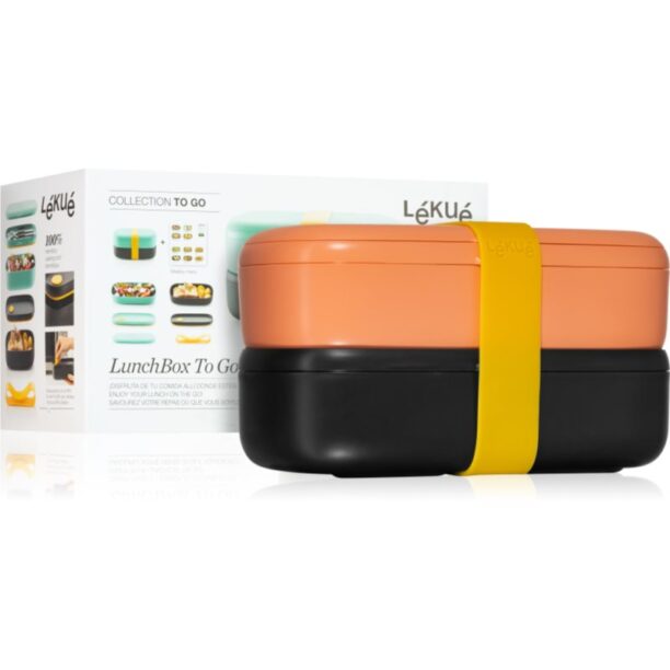 Cumpăra Lékué LunchBox To Go caserolă de mâncare culoare Coral 1000 ml