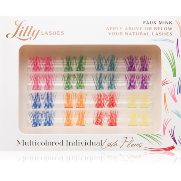 Lilly Lashes Multicolored Individual mănunchiuri de gene individuale autoadezive 32 buc