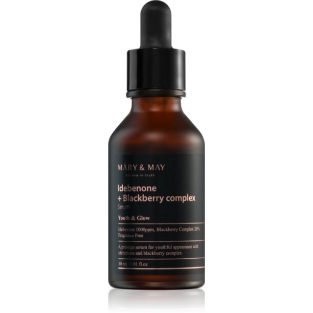 MARY & MAY Idebenone + Blackberry Complex Serum ser antioxidant pentru strălucirea și netezirea pielii 30 ml