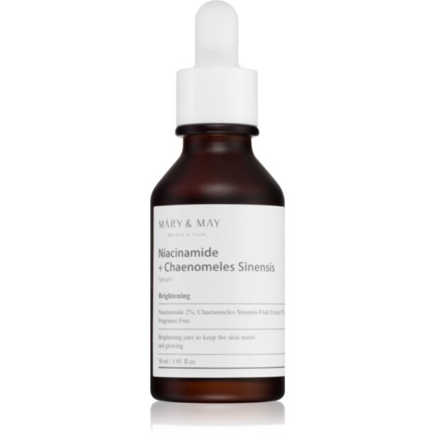 MARY & MAY Niacinamide + Chaenomeles Sinensis ser regenerant si iluminator reface bariera protectoare a pielii 30 ml