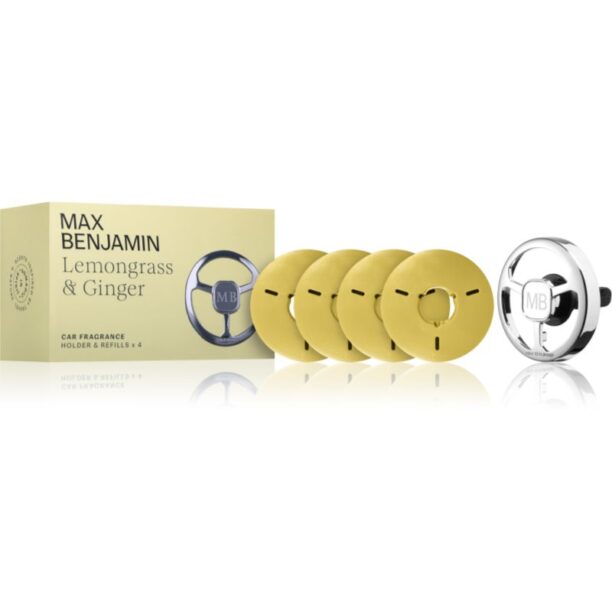 MAX Benjamin Lemongrass & Ginger parfum pentru masina set cadou