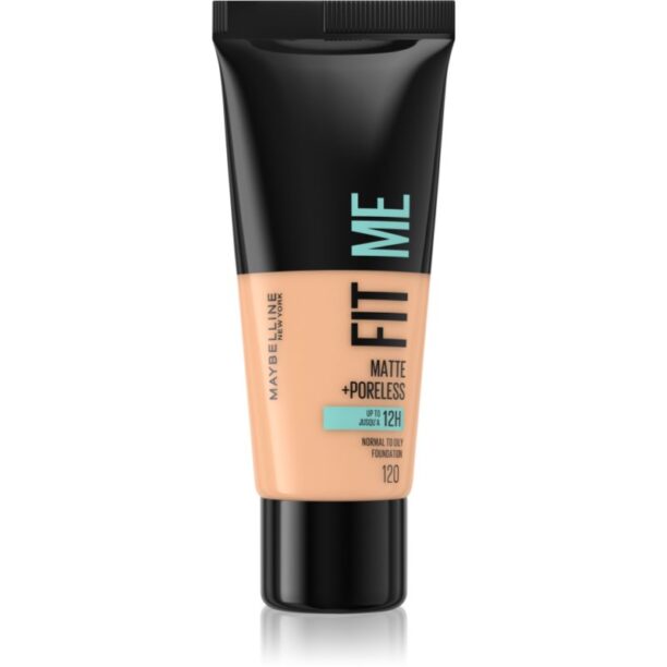 MAYBELLINE NEW YORK Fit Me! Matte+Poreless machiaj mat pentru piele normală și grasă culoare 120 Classic Ivory 30 ml preţ