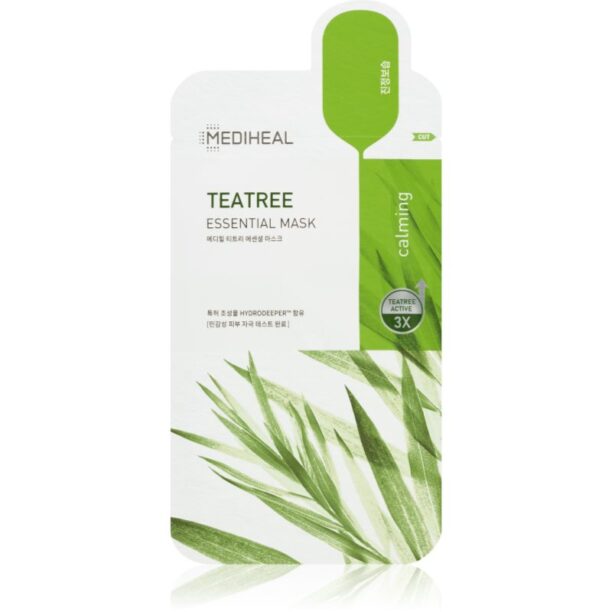 MEDIHEAL Essential Mask Teatree mască textilă calmantă impotriva acneei 27 ml