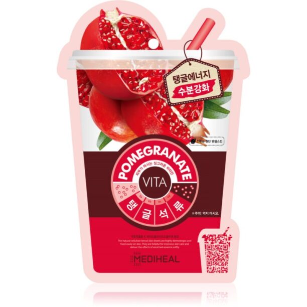 MEDIHEAL Vita Mask Pomegranate mască textilă hidratantă cu colagen 20 ml