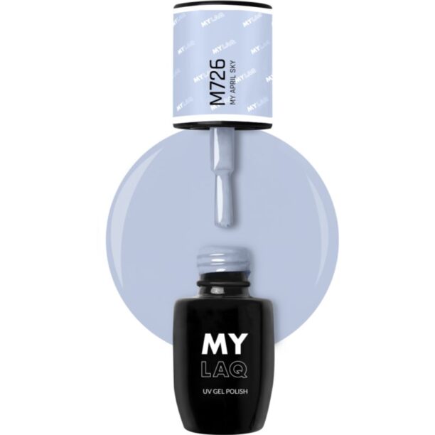 Cumpăra MYLAQ UV Gel Polish lac de unghii sub forma de gel culoare My April Sky 5 ml