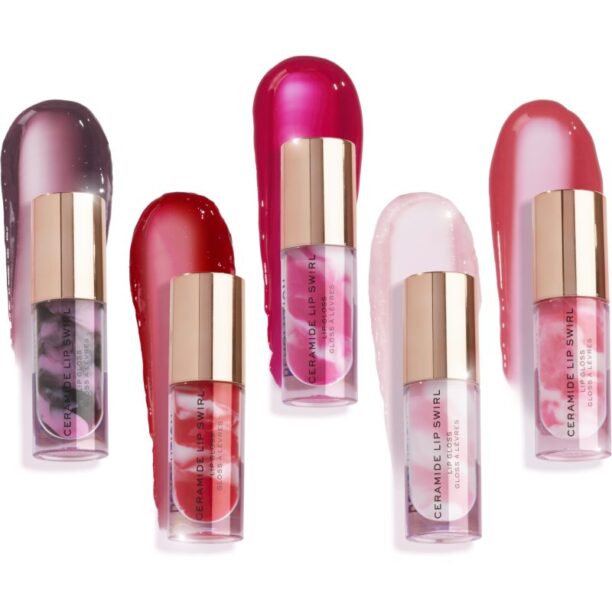 Cumpăra Makeup Revolution Ceramide Swirl lip gloss hidratant culoare Pure Gloss Clear 4