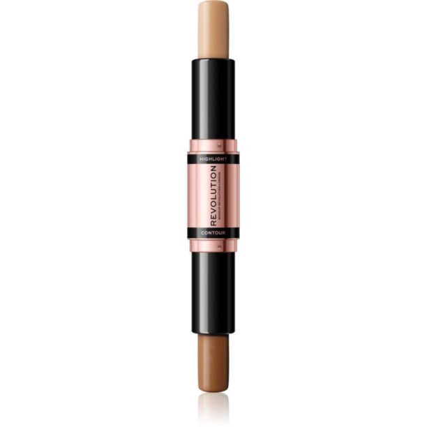 Makeup Revolution Fast Base baton pentru dublu contur culoare Medium 2x4