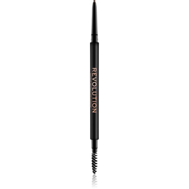 Makeup Revolution Precise Brow Pencil creion sprâncene precise cu pensula culoare Brown 0.05 g