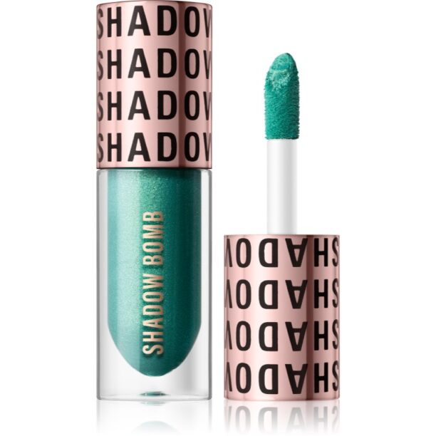 Makeup Revolution Shadow Bomb fard de ploape de nuanta aurie culoare Obsessed Teal 4