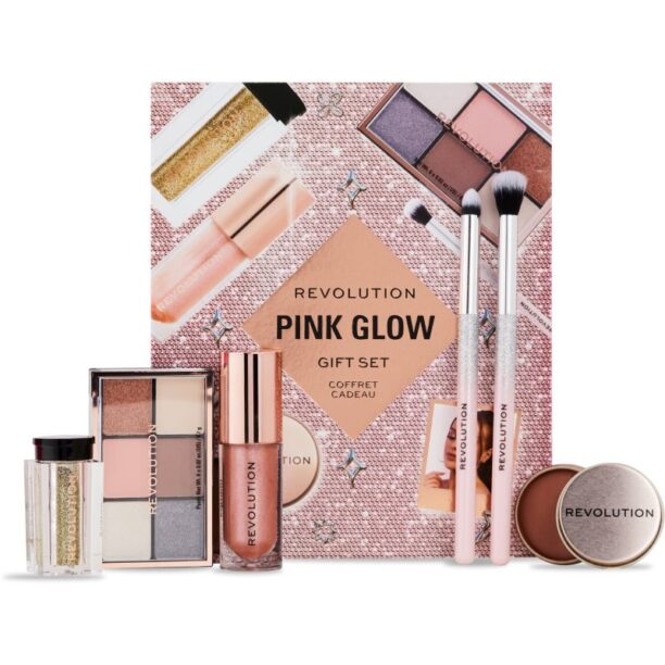 Makeup Revolution Xmass 2024 Pink Glow set cadou faciale preţ