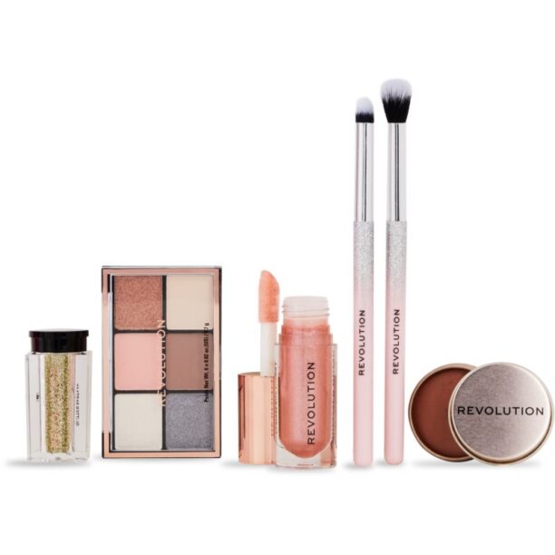 Cumpăra Makeup Revolution Xmass 2024 Pink Glow set cadou faciale