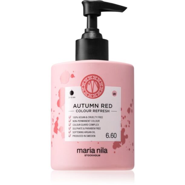 Maria Nila Colour Refresh Autumn Red mască fină de hrănire fără pigmenți permanenți de culoare rezistă la 4 - 10 spălări 6.60 300 ml preţ