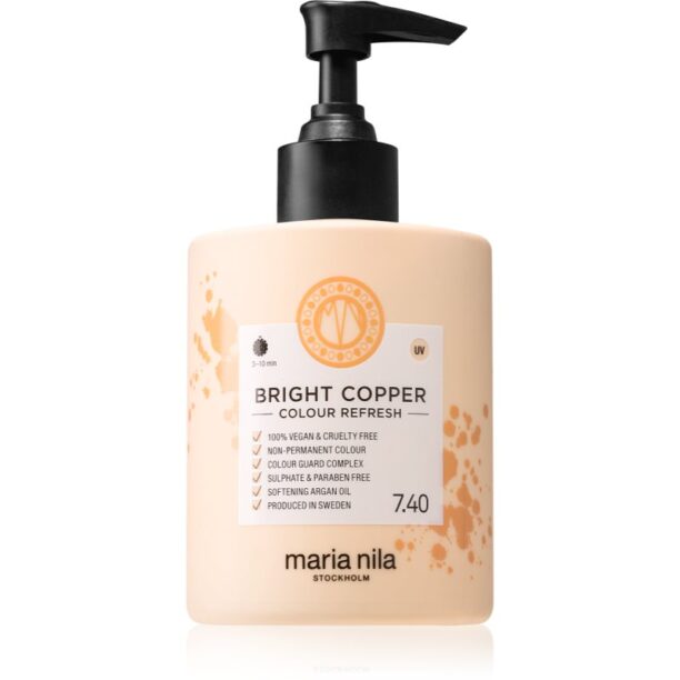 Maria Nila Colour Refresh Bright Copper mască fină de hrănire fără pigmenți permanenți de culoare rezistă la 4 - 10 spălări 7.40 300 ml preţ