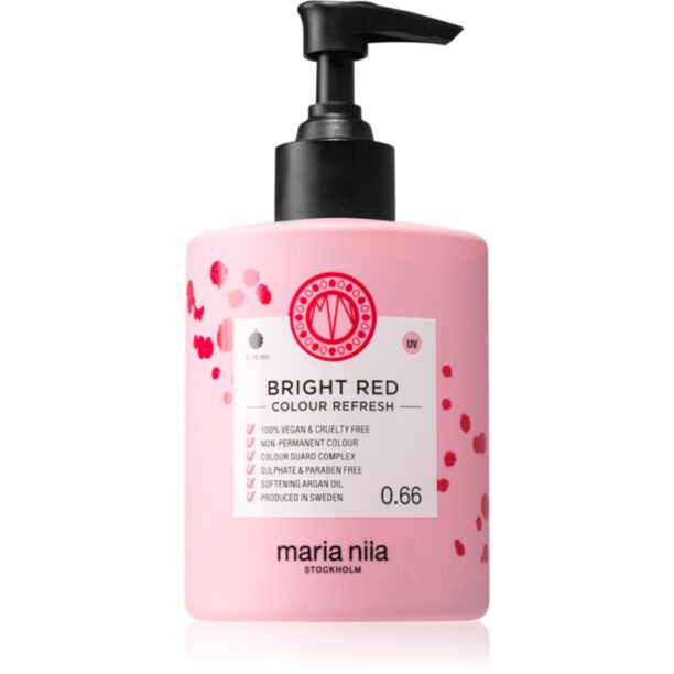 Maria Nila Colour Refresh Bright Red mască fină de hrănire fără pigmenți permanenți de culoare rezistă la 4 - 10 spălări 0.66 300 ml preţ