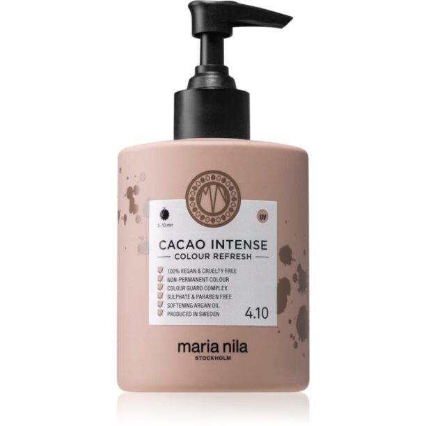 Maria Nila Colour Refresh Cacao Intense mască fină de hrănire fără pigmenți permanenți de culoare rezistă la 4 - 10 spălări 4.10 300 ml preţ