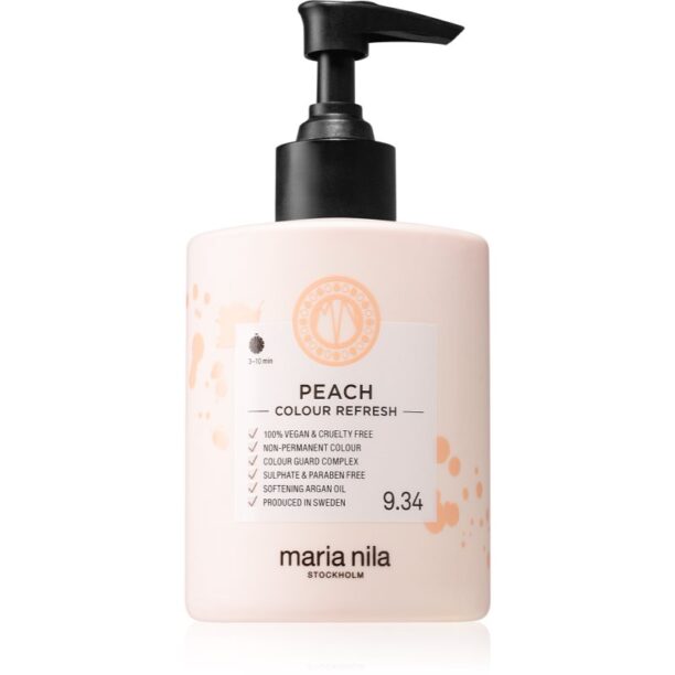 Maria Nila Colour Refresh Peach mască fină de hrănire fără pigmenți permanenți de culoare rezistă la 4 - 10 spălări 9.34 300 ml preţ