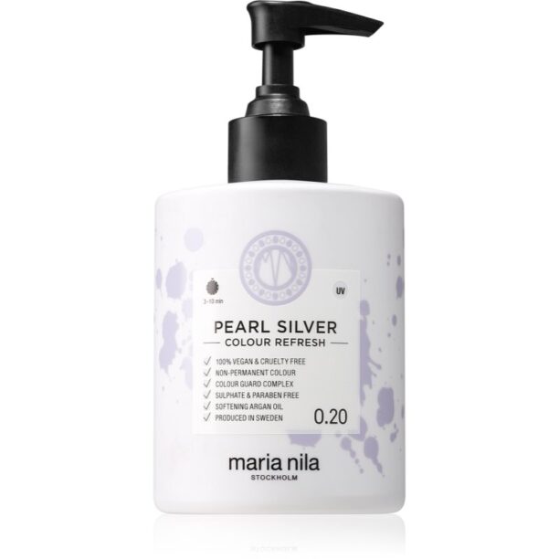 Maria Nila Colour Refresh Pearl Silver mască fină de hrănire fără pigmenți permanenți de culoare rezistă la 4 - 10 spălări 0.20 300 ml preţ