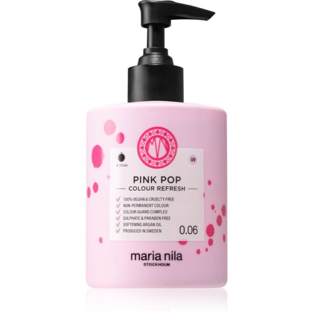 Maria Nila Colour Refresh Pink Pop mască fină de hrănire fără pigmenți permanenți de culoare rezistă la 4 - 10 spălări 0.06 300 ml preţ