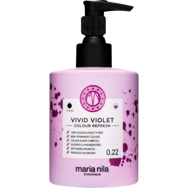 Maria Nila Colour Refresh Vivid Violet mască fină de hrănire fără pigmenți permanenți de culoare rezistă la 4 - 10 spălări 0.22 300 ml preţ