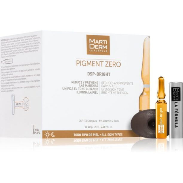 MartiDerm Pigment Zero DSP-BRIGHT fiole pentru o piele mai luminoasa cu vitamina C 30x2 ml