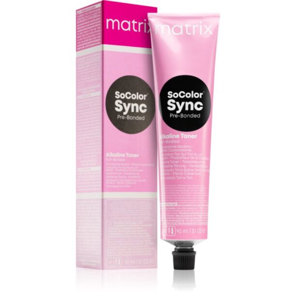 Matrix SoColor Sync Pre-Bonded Alkaline Toner Full-Bodied toner alcalin pentru păr culoare 4A Mittelbraun Asch 90 ml