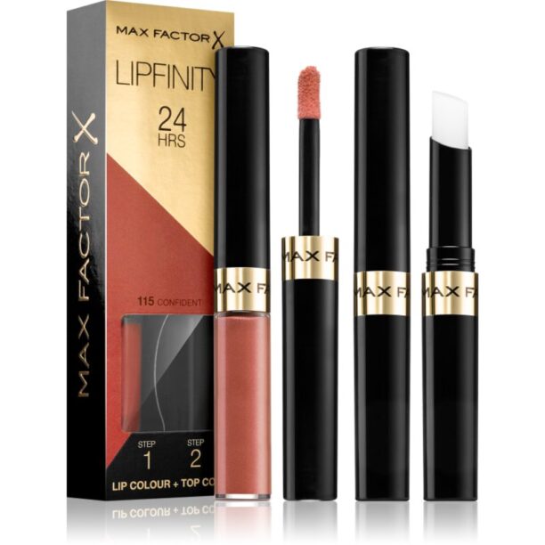 Max Factor Lipfinity Lip Colour ruj cu persistenta indelungata balsam culoare 115 Confident 4