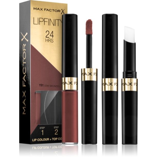 Max Factor Lipfinity Lip Colour ruj cu persistenta indelungata balsam culoare 191 Stay Bronzed 4