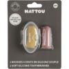 NATTOU Baby Toothbrush periuta de dinti pentru deget pentru copii cu sac Yellow / Pink 2 buc