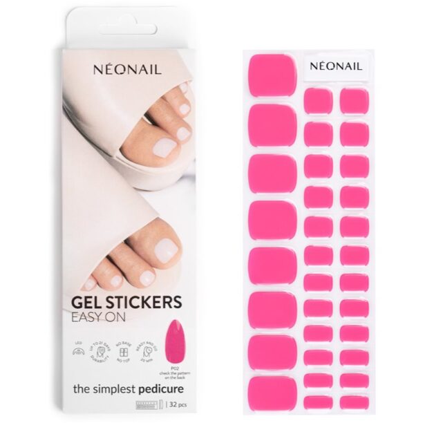 NEONAIL Easy On Gel Stickers folii autocolante pentru unghii pentru picioare culoare P02 32 buc preţ