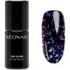 NEONAIL Top Glow lac gel de unghii pentru acoperirea superioară culoare Violet Aurora Flakes 7