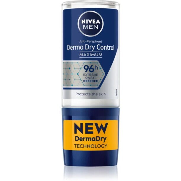 NIVEA MEN Derma Dry Control deodorant roll-on antiperspirant pentru barbati 50 ml preţ