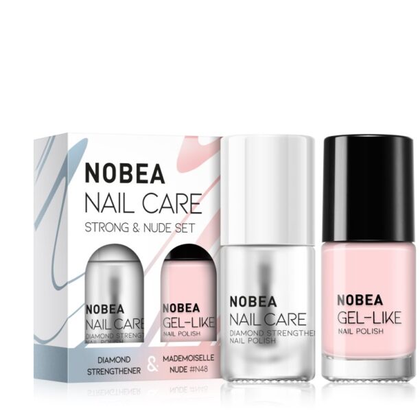 NOBEA Nail Care Strong & Nude Set set de lacuri de unghii preţ