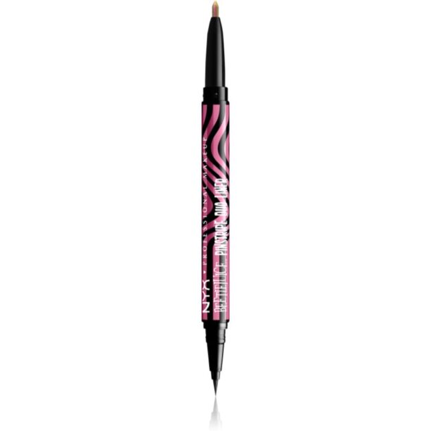 NYX Professional Makeup Beetlejuice Pinstripe Duo Liner tus de ochi 2 in 1 culoare 01 Pink Chrome 0