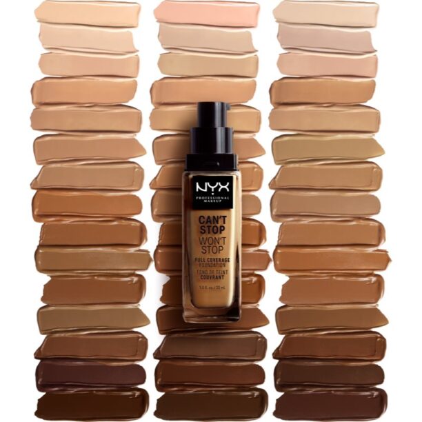 Original NYX Professional Makeup Can't Stop Won't Stop Full Coverage Foundation fond de ten cu acoperire ridicată culoare Light Ivory 30 ml