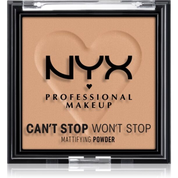 NYX Professional Makeup Can't Stop Won't Stop Mattifying Powder pudra matuire culoare 06 Tan 6 g preţ