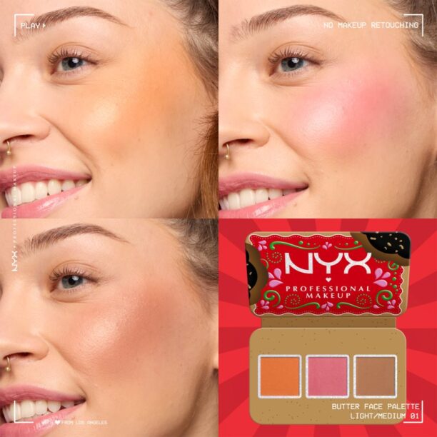 Preţ NYX Professional Makeup Holiday Buttermelt paletă de farduri pentru obraji culoare Light/Medium 3x4 g