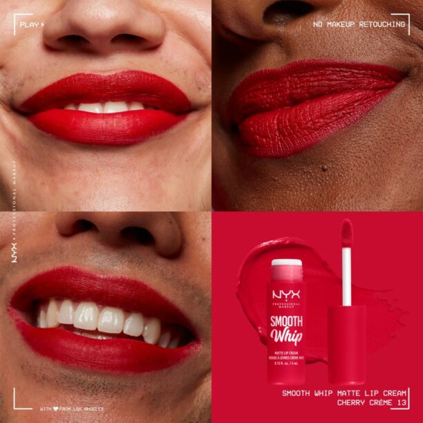 Preţ NYX Professional Makeup Smooth Whip Matte Lip Cream ruj de buze catifelant cu efect de netezire culoare 13 Cherry Creme 4 ml