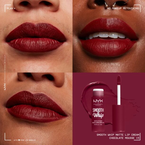 Preţ NYX Professional Makeup Smooth Whip Matte Lip Cream ruj de buze catifelant cu efect de netezire culoare 15 Chocolate Mousse 4 ml