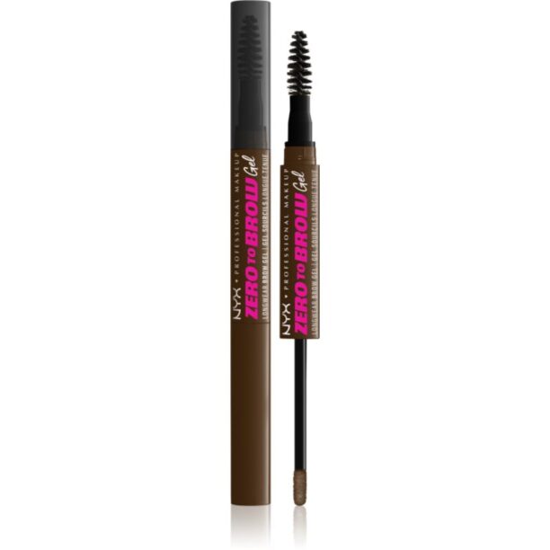 NYX Professional Makeup Zero To Brow Gel gel pentru sprancene cu aplicator culoare 06 Chocolate 2 ml preţ