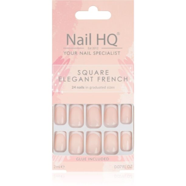 Nail HQ Square unghii artificiale Elegant French 24 buc preţ